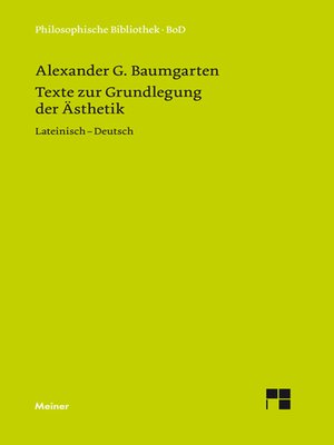 cover image of Texte zur Grundlegung der Ästhetik
